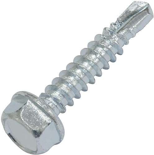 AERZETIX - C72770 - Satz von 100 Selbstbohrende schraube mit flansch basis gestanzt Ø4.2x22 mm - abdruck sechskantkopf 7 mm - DIN 7504K - aus kohlenstoffstahl - farbe silber
