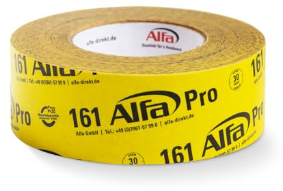 Alfa Spezialklebeband 60 mm x 40 m – Dampfsperren Klebeband luftdicht | Profi Qualität – Aggressiv klebendes Systemklebeband für Dampfsperren und Dachfolien, alterungsbeständig und lösemittelfrei