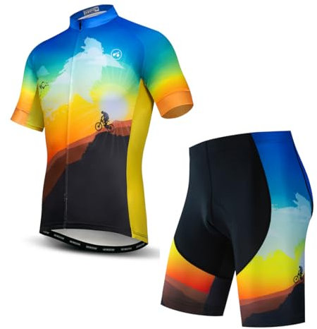 Herren Radtrikot Set Fahrradbekleidung Sommer Kurzarm Fahrradbekleidung, Cf0062-1n, XL