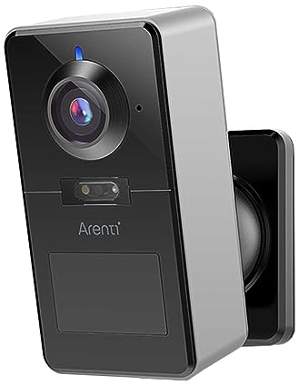 ARENTI Power1Q - Telecamera di sorveglianza wireless 2K 4 MP con batteria agli ioni di litio integrata 9600 mAh, riconoscimento personale basato sull'intelligenza artificiale, audio full duplex,