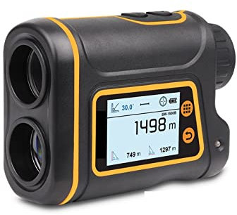 USKI Medidor de cálculo de Medida de área terrestre, Telescopio Telémetro láser Medidor de Distancia Digital Monocular Golf Telémetro Pantalla LCD Ruleta Cinta métrica(1000B 1000m with LCD)
