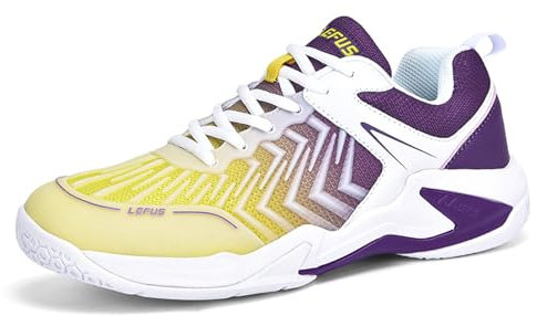 JiuQing Badminton Schuhe Männer Frauen Tischtennis Turnschuhe Leichte Komfort Tennis Squash Sport Schuhe,Lila,44 EU