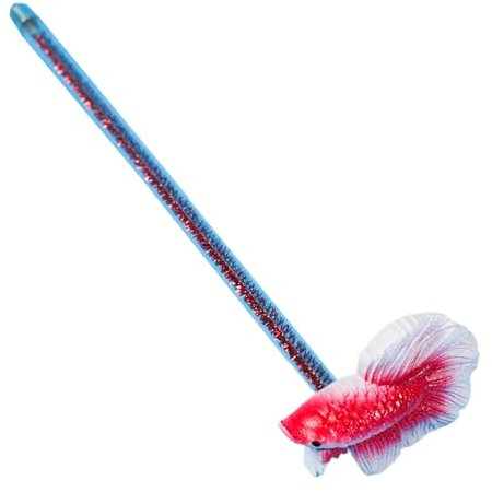 Fischspielzeug, Wasserspielzeug, Betta-Stab, Fisch-Kampffisch-Spielzeug, glattes Aquarium-Zubehör für kleine Aquarien und Aquarien, 15 x 4 x 3 cm, Rot, Gelb, Lila, Blau