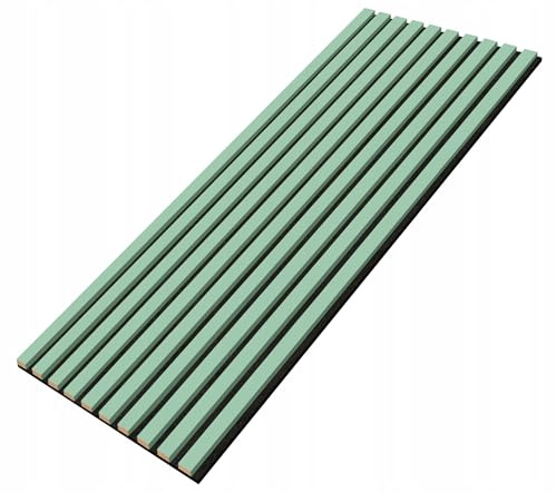 EmsCraft24 Akustikpaneele 1,228m² - 275cm x 46cm x 1.8cm - | Akustikpaneel | Lamellenverkleidung | Wandverkleidung | Akustikfilz | Wandpaneele auf filz (022 - Salbei Grün)