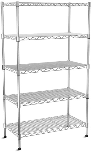 VANZBON Robustes Drahtregal mit 5 Ebenen, 88,9 cm T x 45,7 cm B x 180,3 cm H, Regalregale auf abschließbar