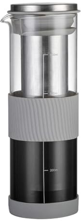 JAVERGGN Airtight Cold Brew Coffee Maker & Tea Infuser - 800ml Glass Carafe Pitcher for Iced Coffee Brewing,Glass Coffee Pot