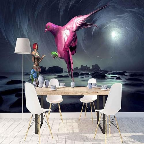 XLMING Figurine D'Aigle Animal Violet Du Ciel 3D Papier Peint Luxe Décoration Manger Adulte Intérieure Salon Canapé Chambre Fond TV Mur-430cm×300cm