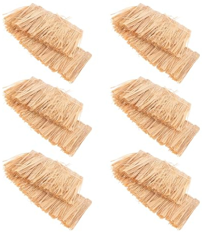 BESTonZON 6pcs Toiture en Faux Chaume Miniature Paille Artificielle pour Artisanat Polyvalent Facile à Appliquer Décoration Micro-Paysage Créatif et Maquettes