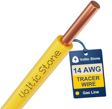 14 AWG Yellow Tracer Wire for Gas Line, True Gauge 100% Solid Copper