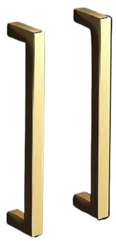 Generico Maniglia quadrata in oro lucido, argento, nero for porta dell'armadio, maniglia for armadio da cucina, cassetto, estensione, maniglia in alluminio(Black-96mm)
