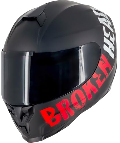 Broken Head BeProud Sport Integralhelm | Leichter Motorradhelm mit 2 Visieren (Klar + Schwarz), Verstellbare Belüftung - ECE 22-06