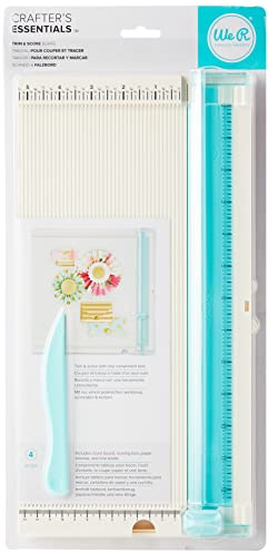 Rayher 50036000 We R Memory Keepers Trim & Score Board, Papierschneider und Falzbrett für Boxen, Karten, Umschläge, Tüten, Papierrosetten u.v.m., Weiß