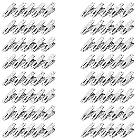 Vinsani ® Laundry Clothes Pegs Stainless Steel Spring-Loaded Metal Clip Strong Grip and Windproof Laundry Pegs Quality Non-Slip Clothes Pins for Home and Garden 4 Packs of 20