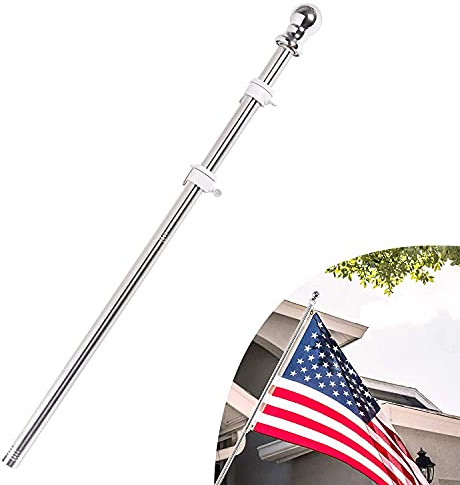 FLAGBURG 6 FT Flaggenmast-Kit, Edelstahl Deutschland Flaggenmast mit Tangle Free Ringe, professionelle Spinnerei Flaggenmast für Haus Garten Hof, Wohn-, kommerziellen Einsatz-ohne Halterung