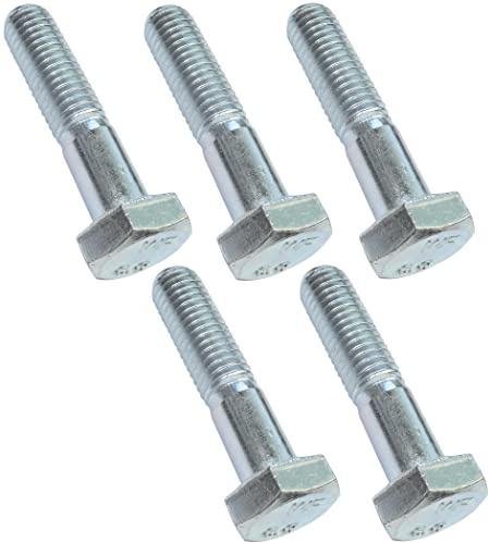 AERZETIX - Juego de 5 Pernos M10x45 con Rosca Parcial - Cabeza Hexagonal - Ø10x45mm - DIN 931 - Acero Cincado - Color Plata - Bricolaje - Herramientas de Montaje/Ferretería