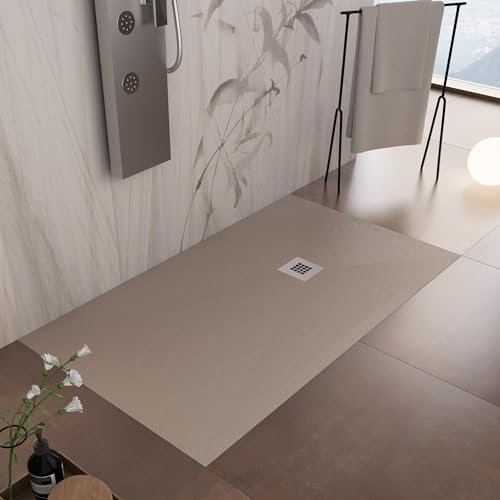 OLIMPO DOCCE - Piatto doccia in marmoresina tortora | Piletta Gratis - STAR PLUS - 80x160