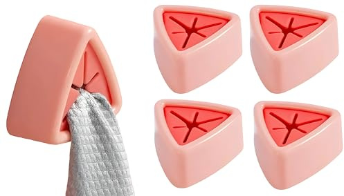 WOO LANDO Juego de 2 soportes para paños de cocina con tiras adhesivas, fácil secado y mejor organización de la cocina (APRICOT)