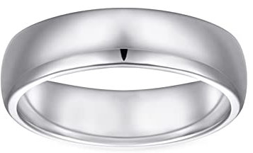 Lieson Verlobung Ring Silber 925 Damen Herren, Freundschaftsringe Einfach Polierte 5 mm Breite NA Hochzeitsringe Silber Größe 52 (16.6)