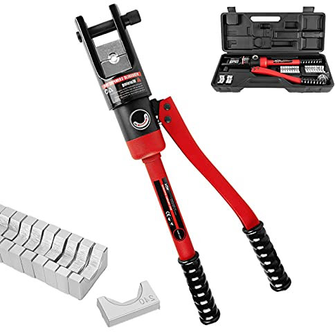 Crimpadora hidráulica de cables, herramienta hidráulica de crimpado de cables, crimpadora hidráulica para terminales de cobre y aluminio, alicates de crimpado de terminales de cable con 10 troquele