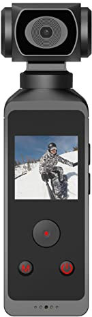 Fotocamera Portatile 4K, 4K HD Tascabile, Girevole a 270°, Wi-Fi Antivibrante con Clip per Microfono, Fotocamera Tascabile, Custodia Impermeabile da 30 M e Supporto Girevole per