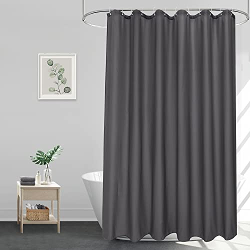 EurCross Duschvorhang 180x180 Dunkelgrau Wasserdicht Waschbar Bad Vorhang für Badezimmer,Anti-Schimmel und Schnell Trocknend,Textil Polyester Stoff Duschvorhänge mit 12 Ringen
