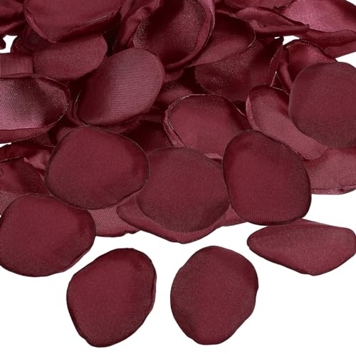 PATIKIL Petali Rosa Seta 100pz Artificiale Fiore Petali per Matrimonio Decorazioni Romantico Notte Spargimento Navata Petali Borgogna