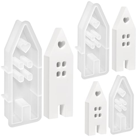 3 Stück Silikonform Haus, Silikonformen Gießformen Häuser Kerzenformen zum Gießen, Gießform Haus mit Fenster, Gießformen Silikon Haus, Kerzenform Seifenform Epoxidharz Formen für Seife, Gips, Handwerk