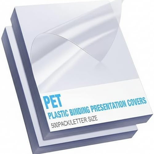 Motipuns 500 Pack Binding Presentation Covers Clear Plastic Report Covers Plastic Book Cover for Reports Business Documents Projects 8.5 x 11 Inch for Students Coworkers