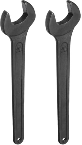sourcing map 2pcs Single Open Ended Spanner Wrench, 30mm, Thicken Carbon Steel Open End Wrench Tool for for Automotive Repair and Furniture Assembly, Black