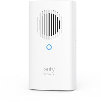 Eufy Security Video Doorbell Add-on Chime, Funkgong für Innen, Erfordert eufy Security Video Doorbell E340, einstellbare Lautstärke, 8 Attraktive Melodien, Gebührenfreie Nutzung (Generalüberholt) | Funkgong für Innen, Erfordert eufy Security Video Doorbell E340, ohne Verzögerungen, einstellbare Lautstärke, 8 Attraktive