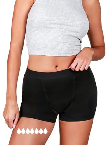 Shorts Ultra, Periodenunterschwäche Damen, Periodenslips, Periodenhose | Ersetzt bis zu 8 Tamponwechsel, sehr starke Tage und Nacht, Bio-Baumwolle, PFAS-frei, biozidfrei, vegan, Periodenunterwäsche