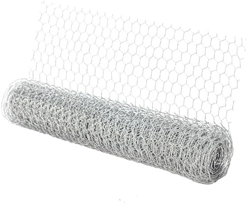 Chicken Wire Mesh, 40cm x 10m Floral Chicken Wire Net Galvanized Hexagonal Wire Netting for Crafts and Gardening