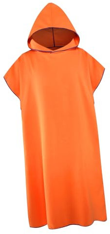 TIKATARER Surf-Poncho, Surf-Poncho, Wickelmantel, Handtuch, Poncho für Erwachsene mit Kapuze, Erwachsenen-Kapuzenhandtuch für Surfen, Männer und Frauen (ORANGE)