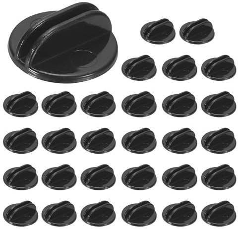PATIKIL Soportes de Tarjetas de Plástico de 0,98, 30 Pcs de Soportes de Tarjetas de Lugar de Diseño Triangular Moderno para Números de Mesa para Juegos de Mesa, Fotos, Notas, Color Negro