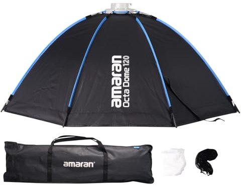 Softbox Octogonal Amaran Octa Dome 120 de 120 cm con Bolsa de Transporte Tipo Panal, Plegable y de rápida instalación. Compatible con Amaran 300C/150C/200X/200D/100X/100D, de Aputure.