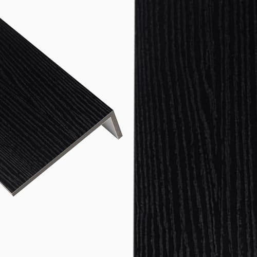 UrbanUp Davanzale per Finestra Rivestimento Davanzale in Acrilico con Texture in Legno, Davanzale Impermeabile e Resistente per Ufficio, Protezioni Decorative per Davanzali(Black,160x25cm/63x9.8in)