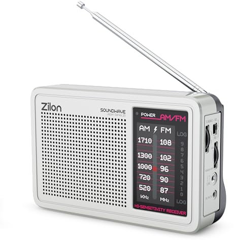 ZILON Radio a Batterie e 220 V Portatile Transistor Retrò Vintage FM/AM Analogica Kit Emergenza Ingresso Auricolari Facile da Usare Anziani Ricezione Eccellente Musica Campeggio