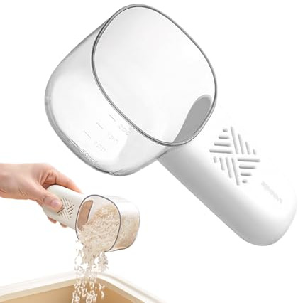 YRTUOP Cuillère à mesurer, cuillère à riz multifonction – Gadget de cuisine multifonction avec échelle pour ramasser la farine, la farine, le soja, les chiens, les chats