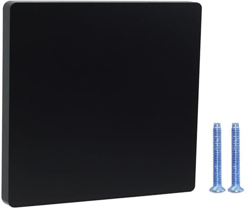 Screwless Flatplate Matt Black Single Blank Plate, Easy-to-Install Cover for matt Black Light Switch Blanking Plate