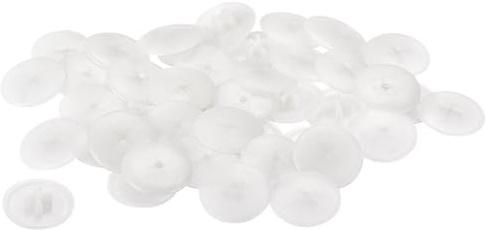 TA-VIGOR 40Pcs Screw Cap Covers, 17 x 4mm Plastic Screw Decorative Caps Cross Head Clip On Covers for Phillips Cam Lock Nut Self-Tapping Screw, White