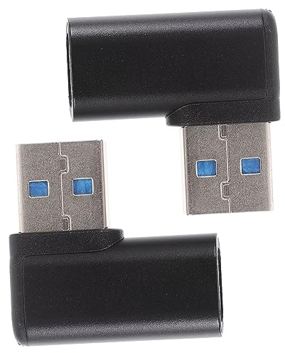 HOMSFOU 2pcs USB Male to USB C Female Adapter Right Angle Converter for Fast Charging and High Speed Data Transfer Compatible with Phones Tablets and Computers