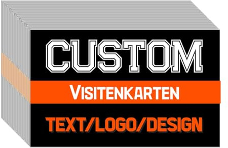 200 Stück Visitenkarten Personalisiert, Small Business Erstellen Personalisierte mit Logo/Bild/Text, für Unternehmen, Kleinunternehmen, (Papier – rechtwinklig)
