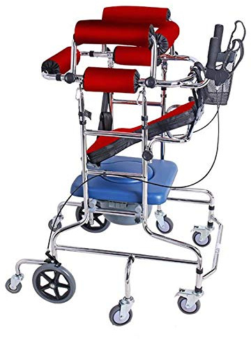 Rollator - Ayuda de movilidad con asiento y ruedas para personas mayores y adultos, proporciona apoyo para caminar y sentarse en el inodoro, ideal para entrenamiento y asistencia para discapacitados