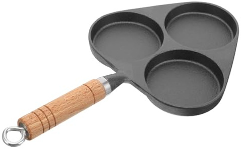 NOLITOY Poêle à Œufs Avec Manche Bois Pour Œufs Pochés Hamburgers Et Jambon Facile Nettoyer