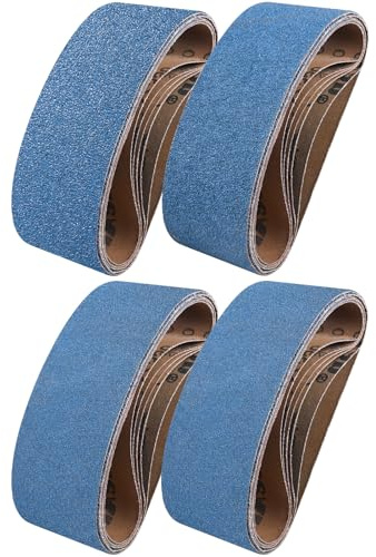 UMXIUO Slipremsor 75 x 457 mm, 8 st slipband korn 40/60/80/120 för bandslipmaskin för metall, trä
