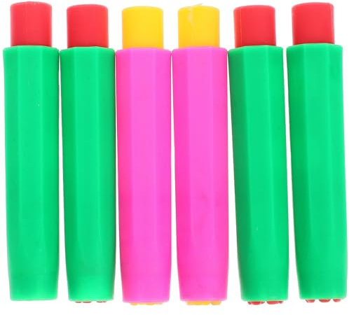 Ipetboom 6 Stück Automatischer Kunststoff Kreidehalter Praktischer Tafelkreide Clip Bruchsicherer Kreidehalter für Lehrer und Schule Farblich Sortiert Einfach zu Bedienen Zufällige Farbe