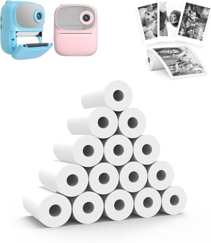 Papier thermique pour appareil photo pour enfants, Papier Thermique Appareil Foto Enfant, Papier de recharge pour appareil photo pour enfants, 15 feuilles de papier pour imprimante thermique blanc de
