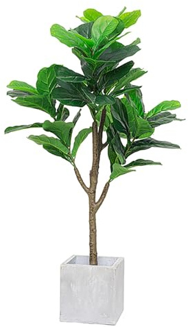 Ficus Microcarpa, Figuier Lyre Artificiel En Pot, Faible Entretien, Idéal For La Décoration De La Maison, Du Bureau, Du Salon Ou De La Salle De Bain(Style A,150cm/59in)