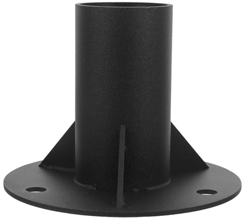 HOMSFOU Brida Metálica Resistente para Barandilla de 52 MM Base de Poste para Cerca Buzón y Asta de Bandera Soporte Robusto para Instalación en Piso Pieza de Ferretería para Cercas