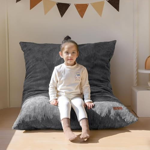 MAXYOYO Sitzsack aus Kord, großer Lounge-Bodenkissen für Kinder